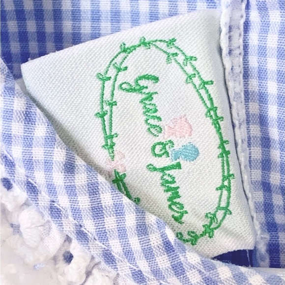 Grace & James Kids Blue Gingham
Celebration Dress Christmas Holiday Girl’s 4 4T - Picture 5 of 12